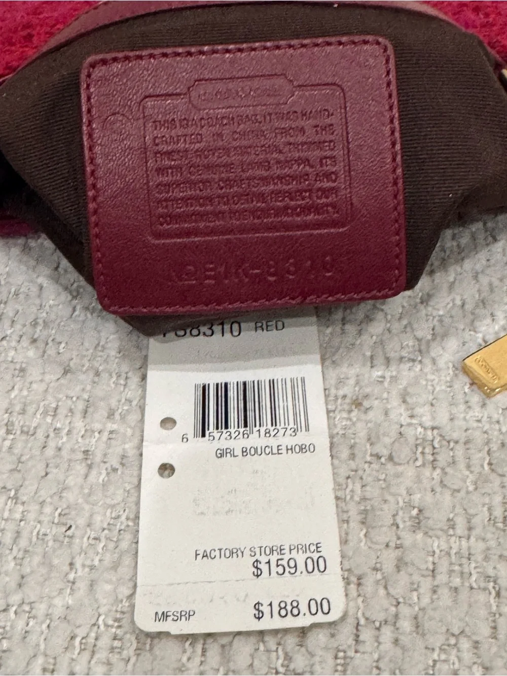 vintage Coach tweed and leather shoulder bag